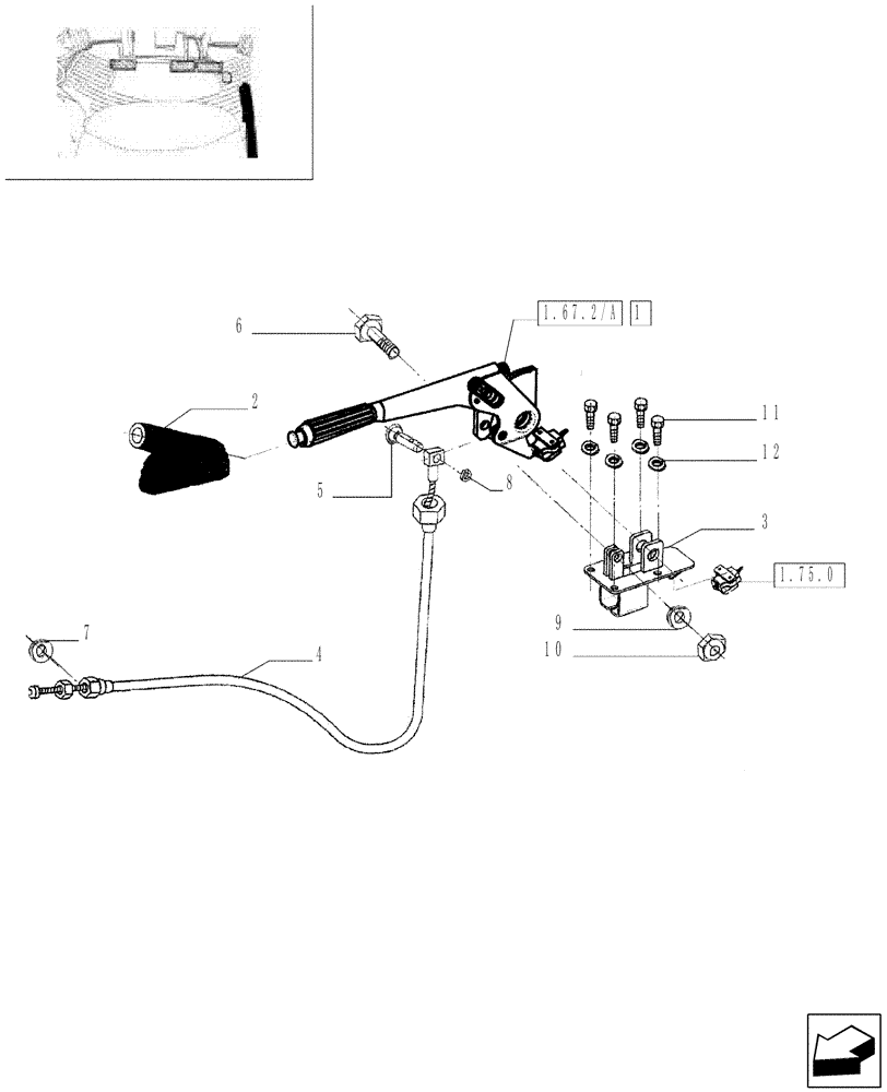 Схема запчастей Case IH JX95 - (1.92.0[09]) - CAB - HANDBRAKE CONTROL, CASING AND CABLE (10) - OPERATORS PLATFORM/CAB