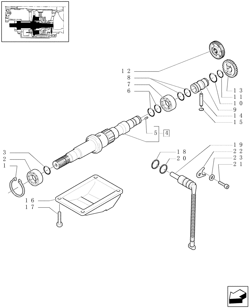 Схема запчастей Case IH MXU110 - (1.33.3/01[01]) - (VAR.437) 4WD - 98" LONG AXLE FOR STEEL DISK - TRANSMISSION GEARING (04) - FRONT AXLE & STEERING