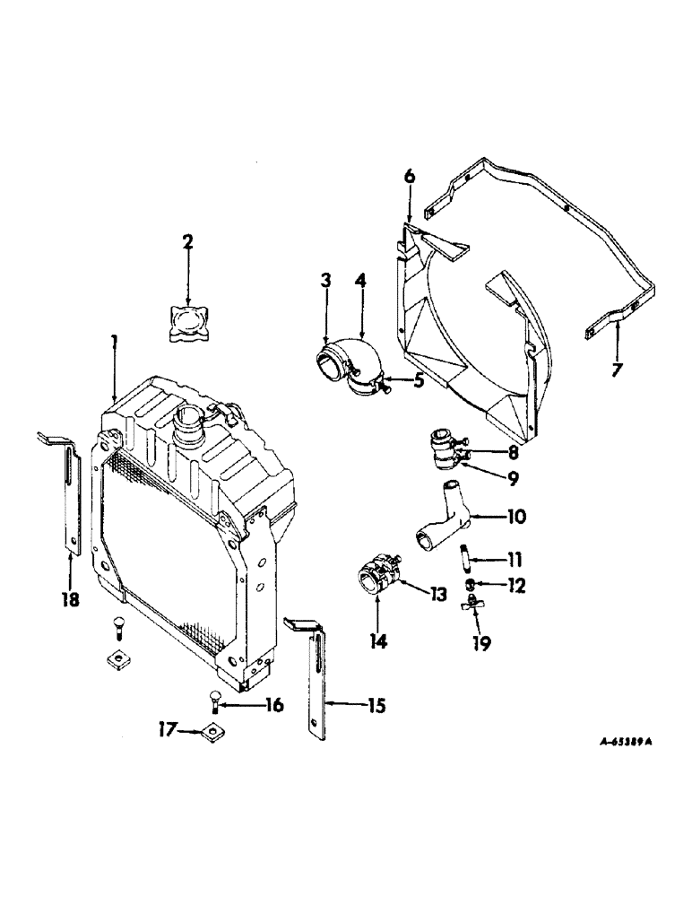 Схема запчастей Case IH 404 - (030) - COOLING SYSTEM, RADIATOR COOLING SYSTEM