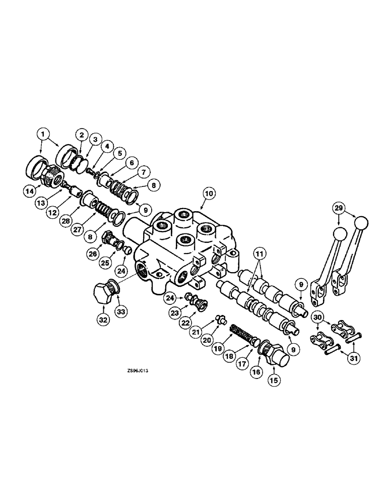 Схема запчастей Case IH 2200 - (6-36) - HYDRAULIC CONTROL VALVE, GRESEN, EXTERNAL LOADER CONTROL 