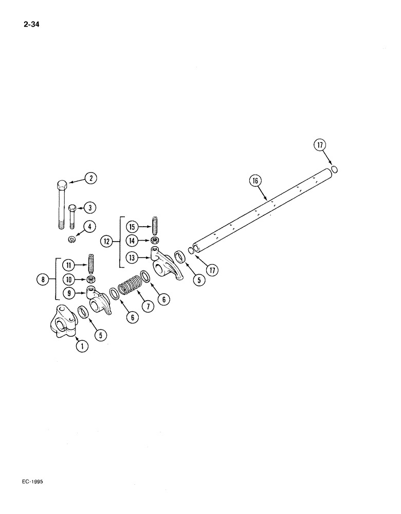 Схема запчастей Case IH 385 - (2-034) - VALVE MECHANISM (02) - ENGINE