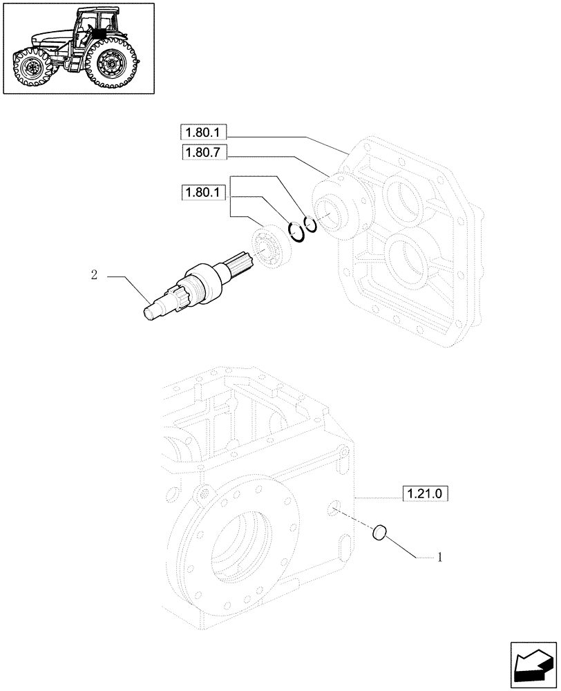 Схема запчастей Case IH JX1100U - (1.80.1/02) - (VAR.007/1) NA ONLY - P.T.O. DRIVEN SHAFT (07) - HYDRAULIC SYSTEM