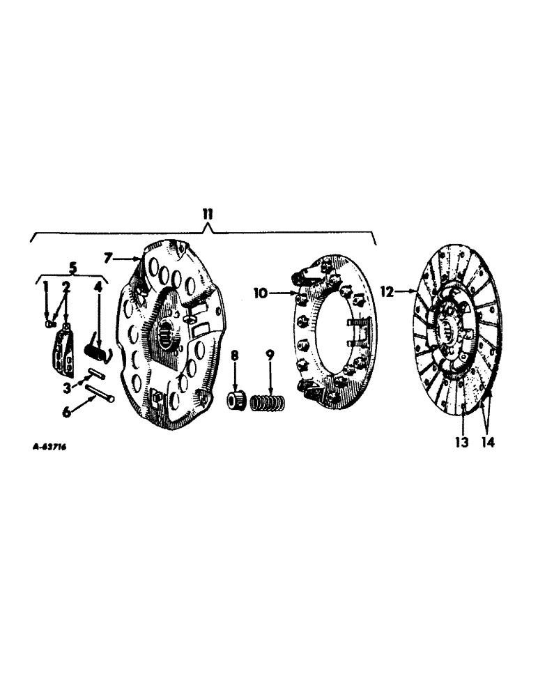 Схема запчастей Case IH 660 - (126) - CLUTCH, CLUTCH, ROCKFORD, INTERNATIONAL 660 SERIES 4256 UP (03.1) - CLUTCH