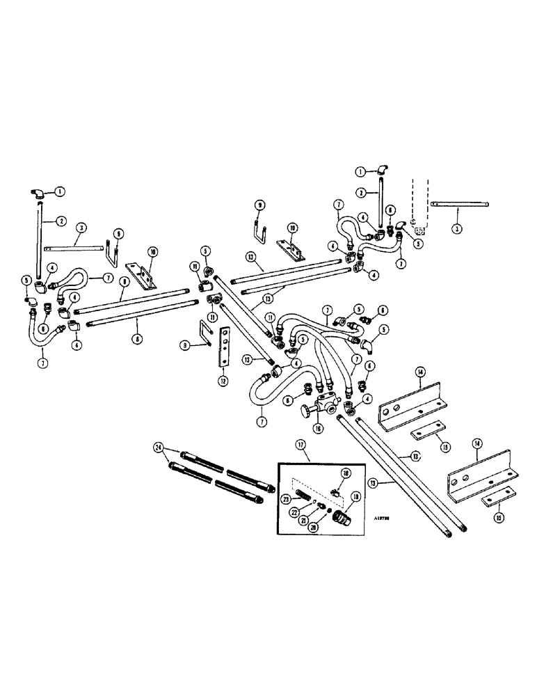 Схема запчастей Case IH FC-SERIES - (40) - HYDRAULIC WING LIFT SYSTEM, HOSE AND COUPLING, FCAW 