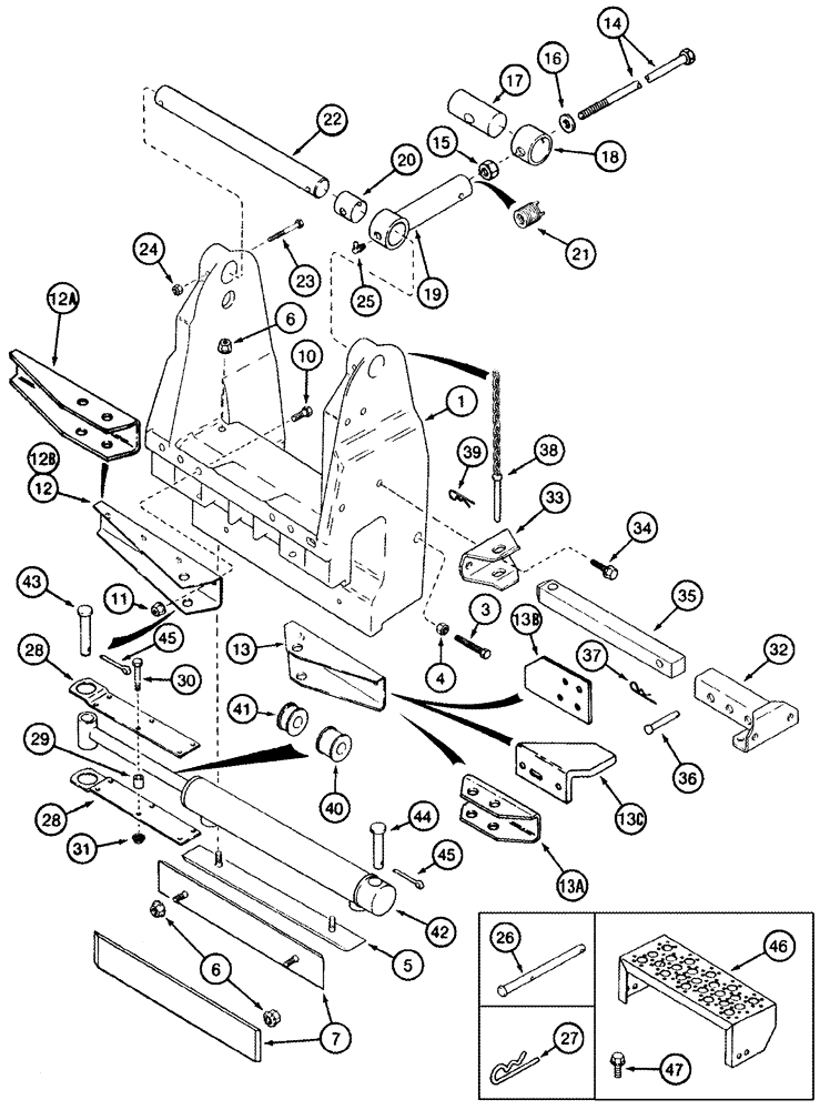 Схема запчастей Case IH 2555 - (09A-38) - DRUM SUPPORT ASSY (13) - PICKING SYSTEM