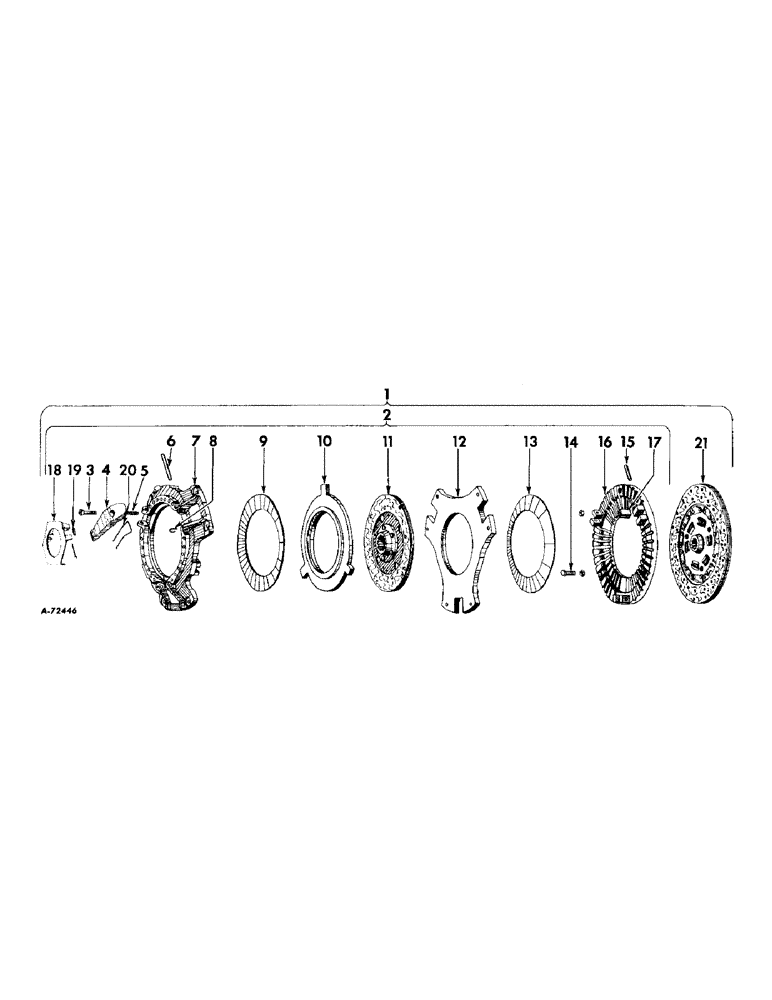 Схема запчастей Case IH B414 - (078) - CLUTCH, DUAL CLUTCH, TRACTORS W/CONSTANT RUNNING PTO (03.1) - CLUTCH