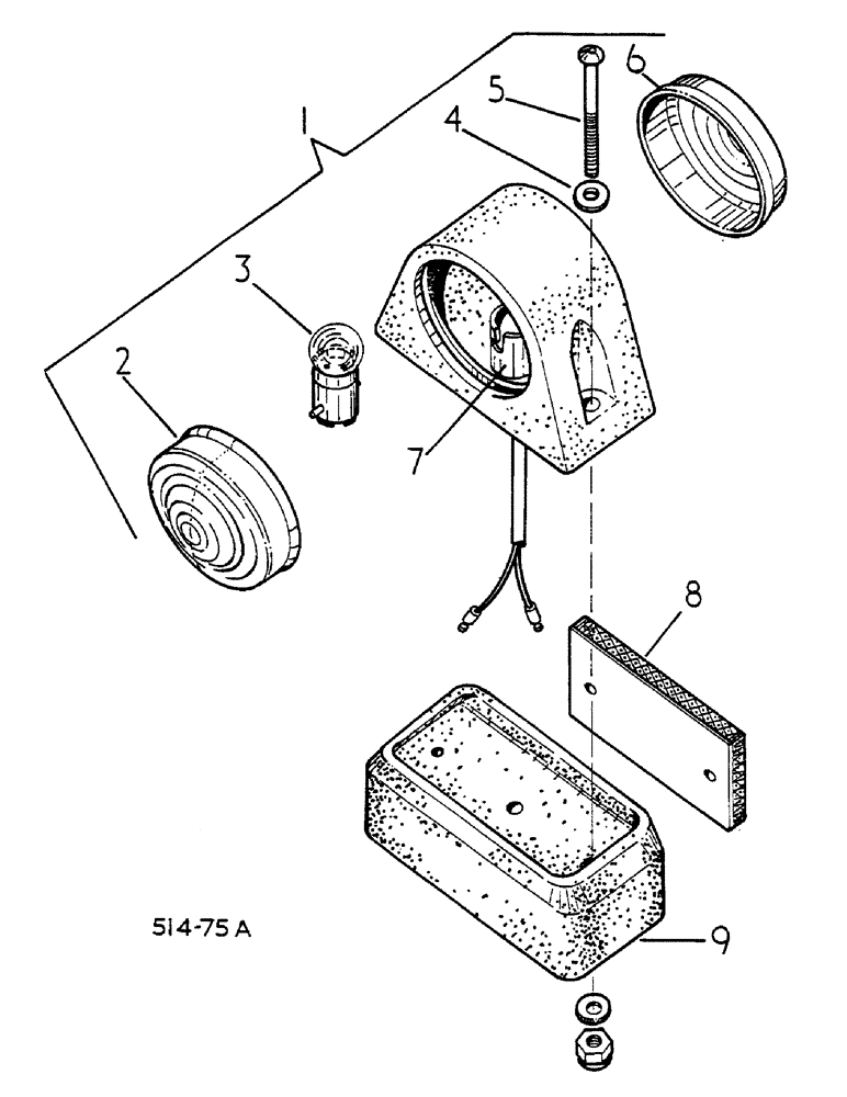 Схема запчастей Case IH 684 - (08-028) - FENDER WIRING AND LIGHTS, TRACTORS WITH CROWN FENDERS (06) - ELECTRICAL