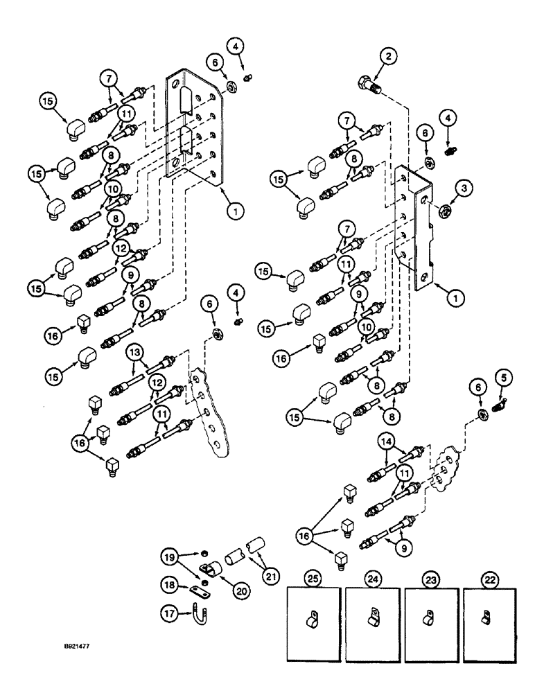 Схема запчастей Case IH 2055 - (9F-02) - CHASSIS GREASE SYSTEM, WITH SUPPORT PLATE (12) - CHASSIS