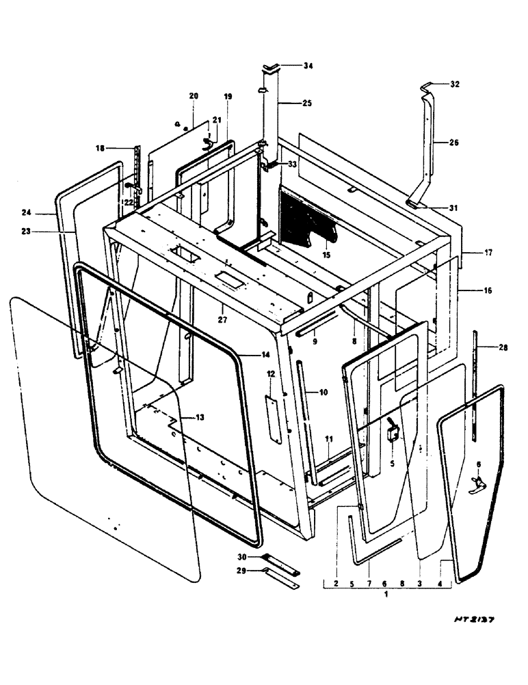 Схема запчастей Case IH 1460 - (13-025) - OPERATORS CAB BOTTOM (05) - SUPERSTRUCTURE