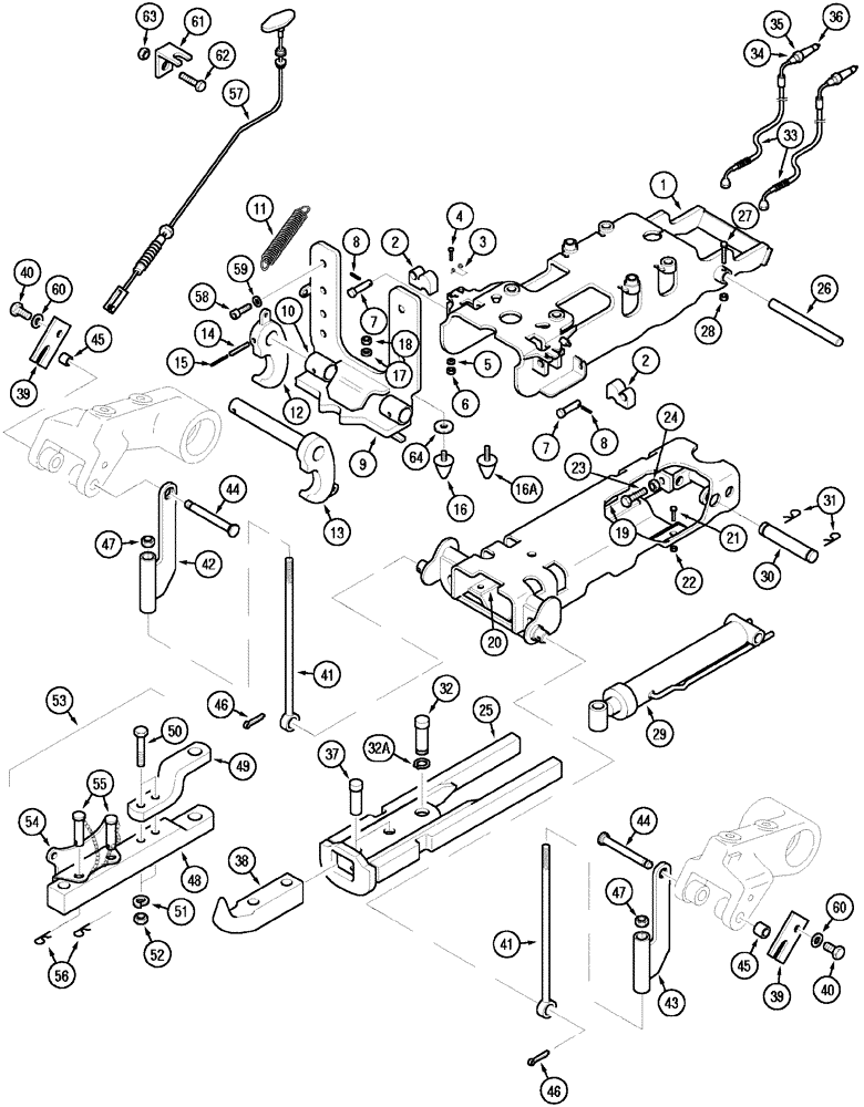 Схема запчастей Case IH MX100C - (09-74) - AUTOMATIC HITCH, DROMONE, EUROPE ONLY (09) - CHASSIS