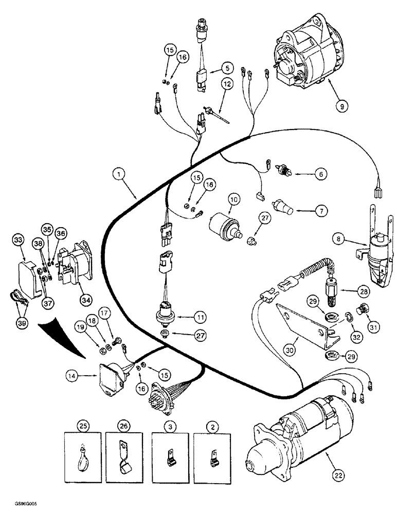 Схема запчастей Case IH 2022 - (4-04) - ENGINE HARNESS, 2022 COTTON PICKER (06) - ELECTRICAL SYSTEMS