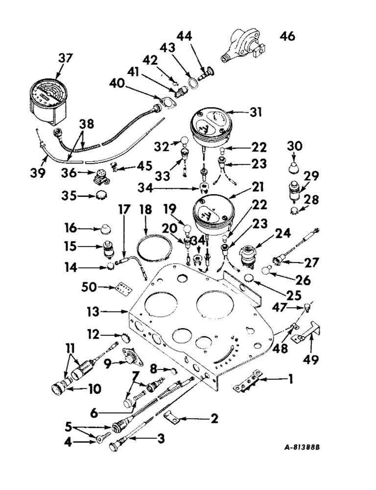 Схема запчастей Case IH 424 - (160) - ENGINE CONTROLS INSTRUMENTS AND PANEL, ENGINE CONTROLS AND INSTRUMENTS Engine Controls