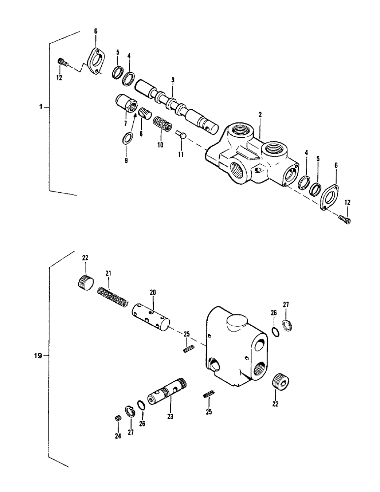 Схема запчастей Case IH 6500 - (8-16) - FOUR WAY VALVE ASSEMBLY AND FLOW CONTROL ASSEMBLY (08) - HYDRAULICS