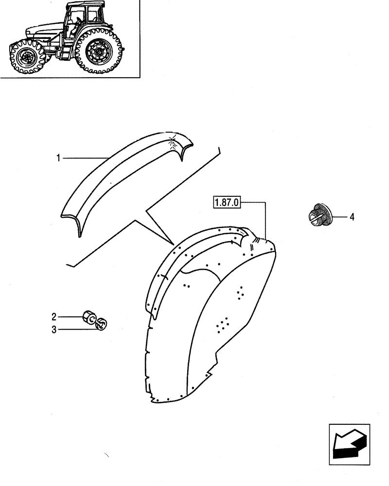 Схема запчастей Case IH JX95 - (1.92.5/01) - (VAR.007) NORTH AMERICA VERSION - MUDGUARDS SIDE SHIELD (10) - OPERATORS PLATFORM/CAB