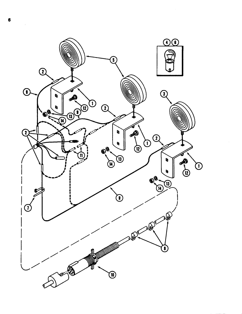 Схема запчастей Case IH 3640 - (06) - LAMPS AND LIGHTING HARNESS 