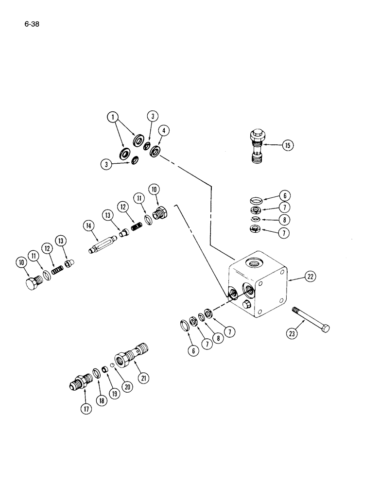 Схема запчастей Case IH 1844 - (6-38) - HYDROSTATIC MOTOR RELIEF VALVE BLOCK (03) - POWER TRAIN