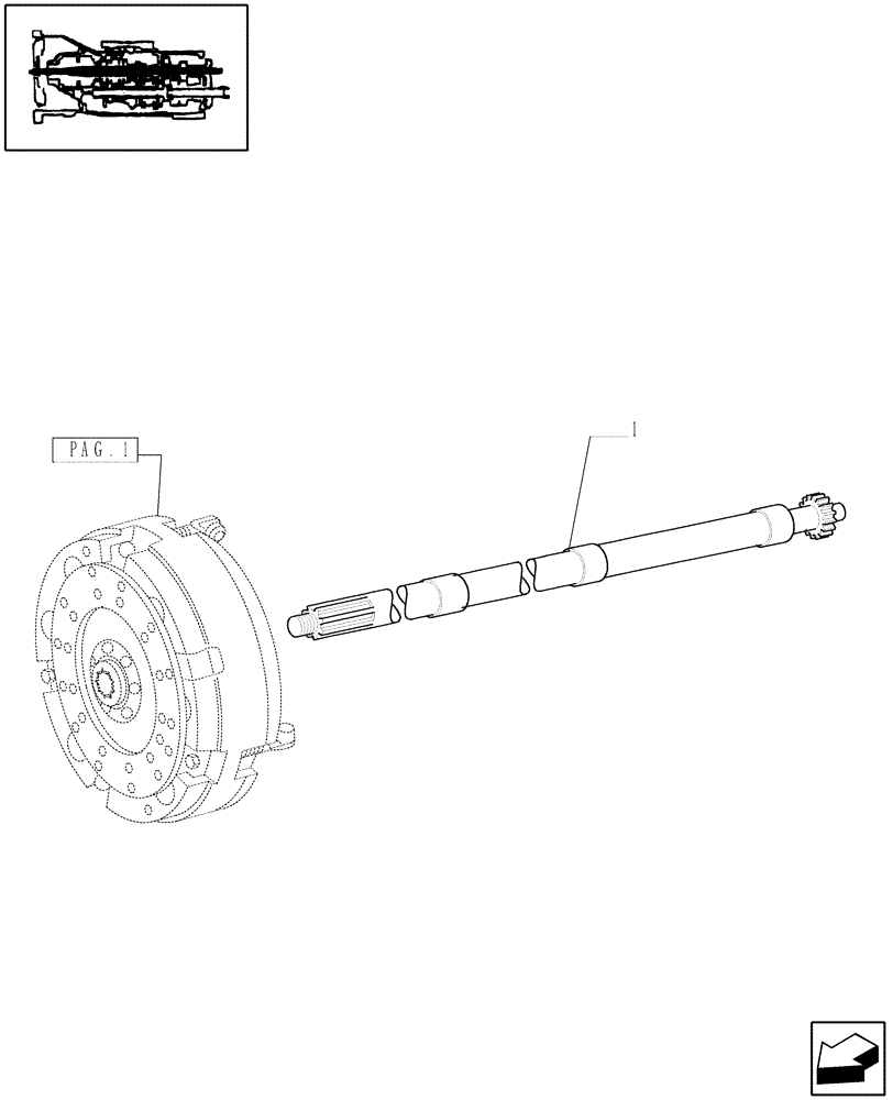 Схема запчастей Case IH JX60 - (1.25.0[03]) - P.T.O. TRANSMISSION COUPLING (03) - TRANSMISSION