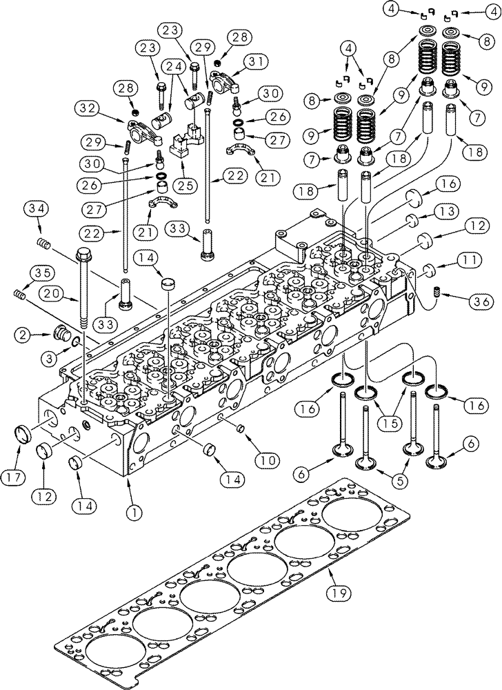 Схема запчастей Case IH STX325 - (02-20) - CYLINDER HEAD VALVE MECHANISM 6TAA-8304 / 6TAA-9004 EMISSIONS CERTIFIED ENGINE (02) - ENGINE