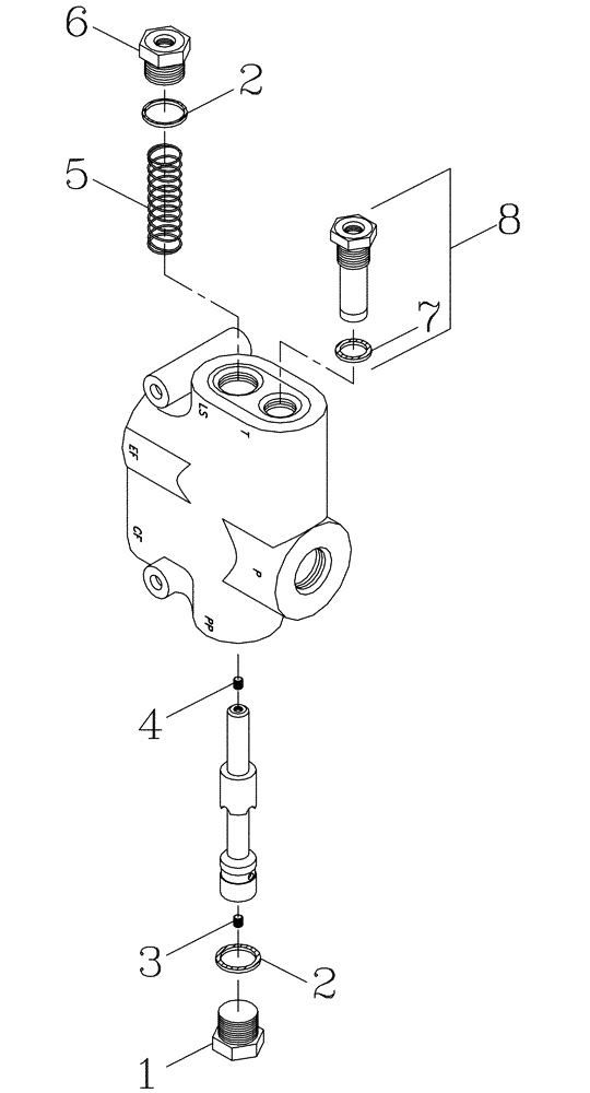 Схема запчастей Case IH 7700 - (B05[05]) - HYDRAULIC PRIORITY VALVE {Steering} Hydraulic Components & Circuits