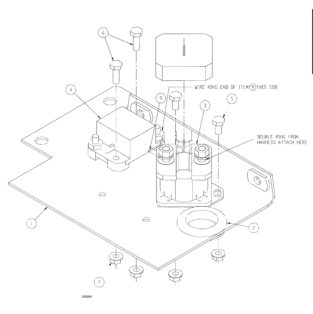 Схема запчастей Case IH SPX3200 - (03-068) - SOLENOID MOUNT ASSEMBLY (55) - ELECTRICAL SYSTEMS