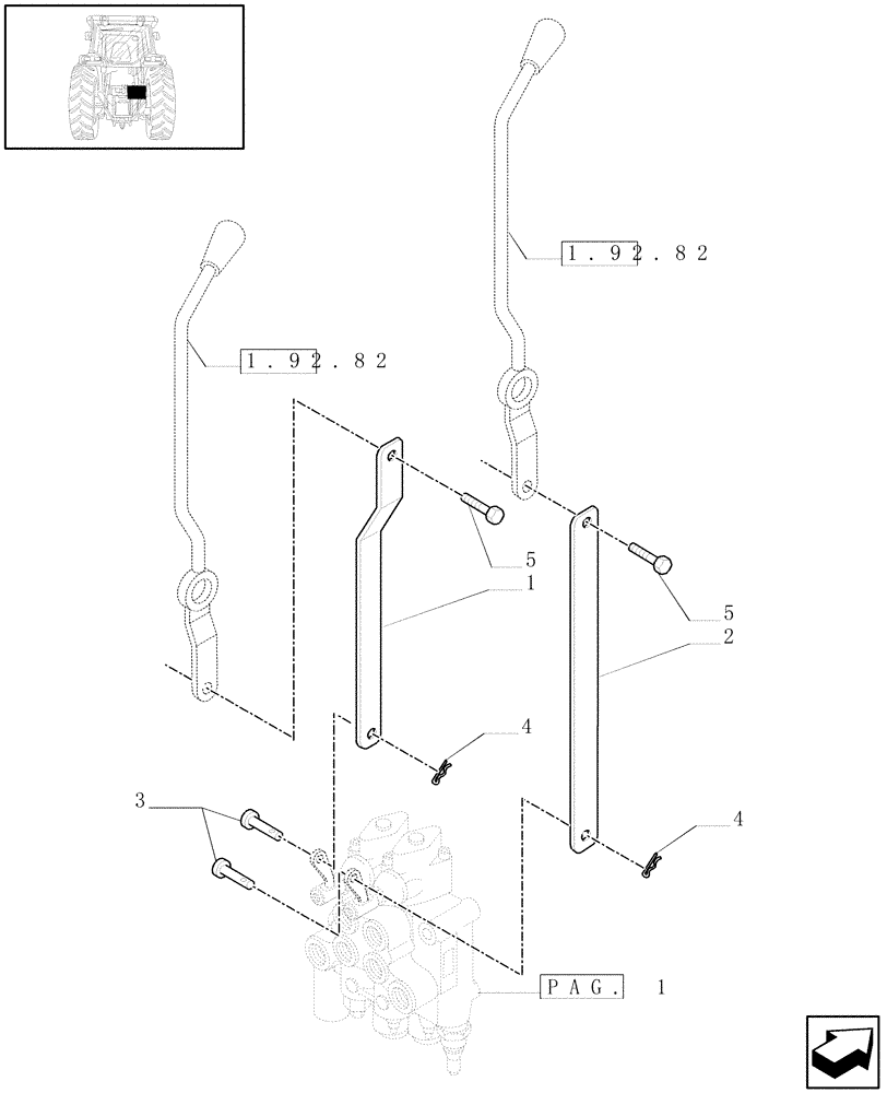 Схема запчастей Case IH JX70 - (1.82.7/01[02]) - (VAR.368-413/1-417) 2 CONTROL VALVES - ROD (07) - HYDRAULIC SYSTEM