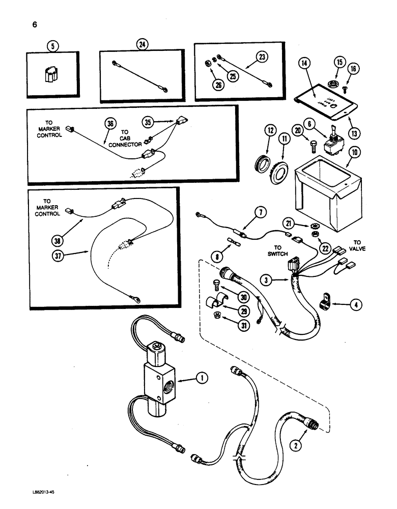 Схема запчастей Case IH 5200 - (06) - MARKER CONTROL HYDRAULICS ELECTRICAL SYSTEM, ELECTRONIC SELECTOR 