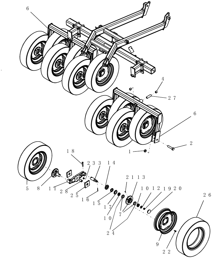 Схема запчастей Case IH 700 - (75.200.16) - PACKER, CENTER WALKING BEAM - 10" SPACING (75) - SOIL PREPARATION