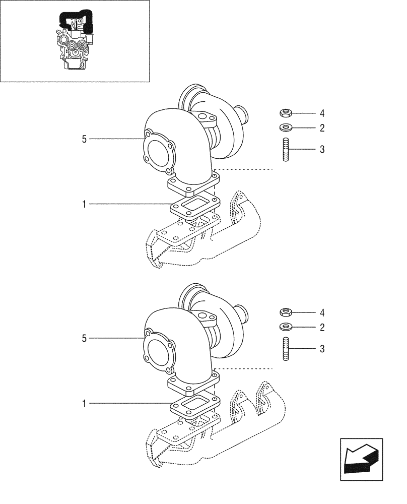 Схема запчастей Case IH JX95 - (0.24.0/02) - TURBOCHARGING - TIER 1 ENGINE (01) - ENGINE