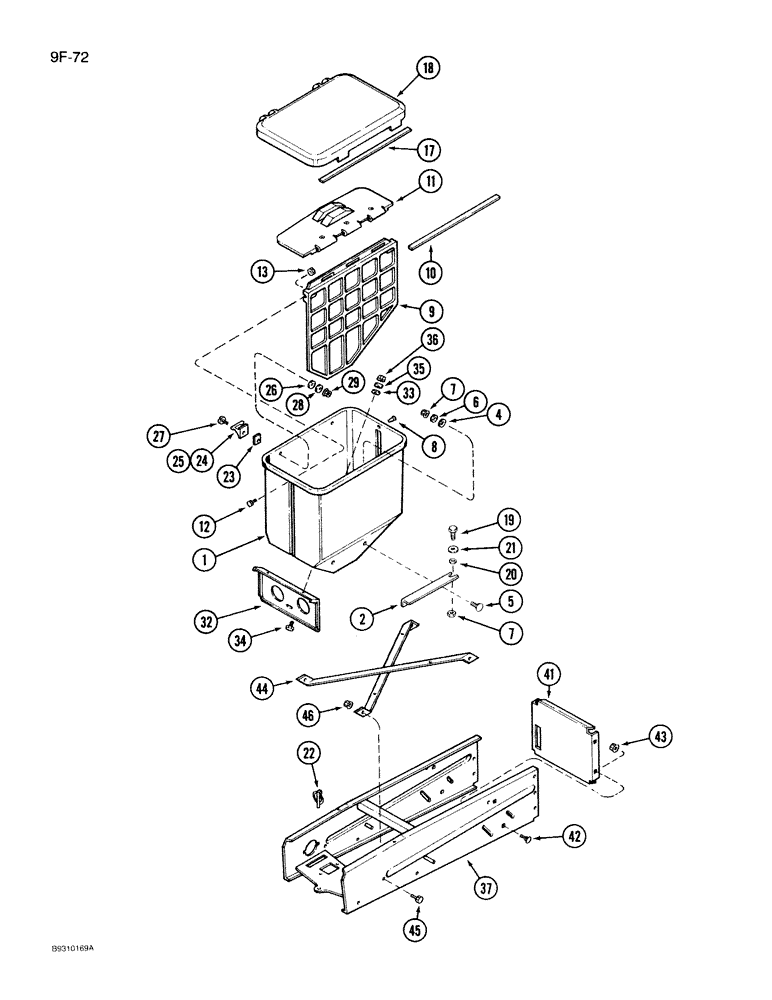 Схема запчастей Case IH 950 - (9F-72) - GRANULAR CHEMICAL HOPPER AND SUPPORT, ALL RIGID, VERTICAL FOLD, AND FRONT FOLD PLANTERS (09) - CHASSIS/ATTACHMENTS