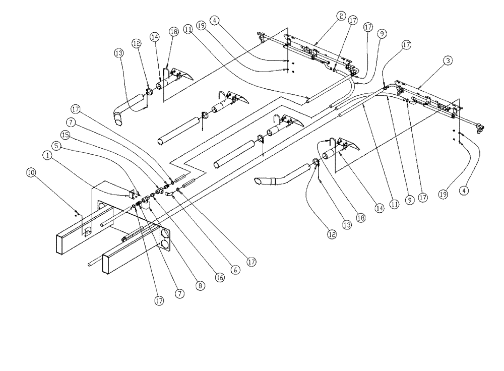 Схема запчастей Case IH 438 - (19-005) - WET BOOM, 3.0, REAR TUBE Wet Kit