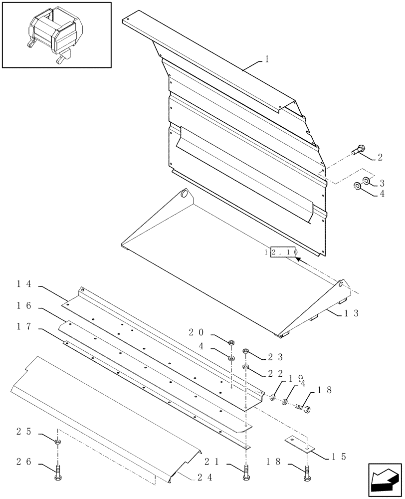 Схема запчастей Case IH RBX341 - (08.07[01]) - SHIELDS TAILGATE (08) - SHEET METAL/DECALS