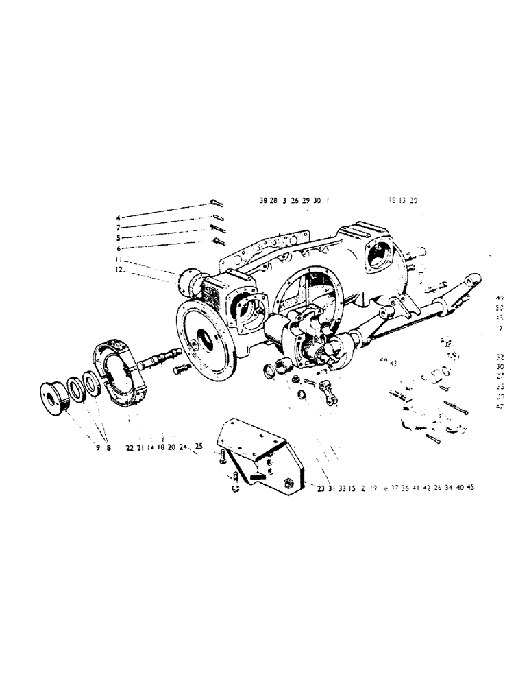 Схема запчастей Case IH 990A - (54) - REAR AXLE CASE, CYLINDER AND RAMSHAFT Final Drive Reductions