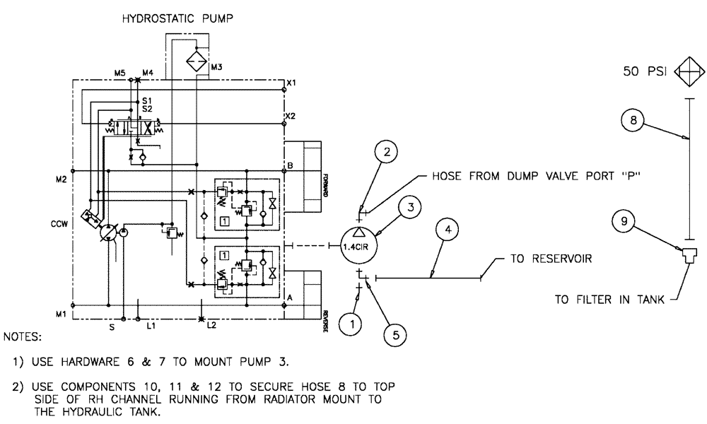 Схема запчастей Case IH SPX4410 - (06-010) - PUMP GROUP, DED Hydraulic Plumbing