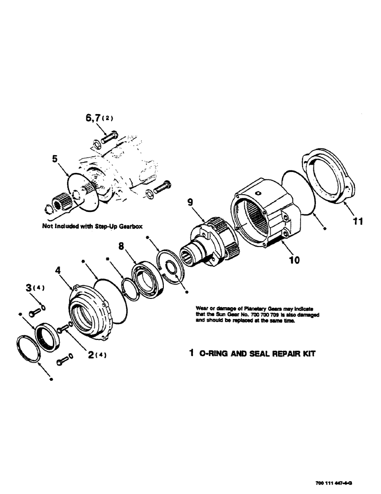 Схема запчастей Case IH SC416 - (9-20) - GEARBOX STEP-UP ASSEMBLY, 1000 RPM PUMP, 700712139 GEARBOX ASSEMBLY COMPLETE (09) - CHASSIS