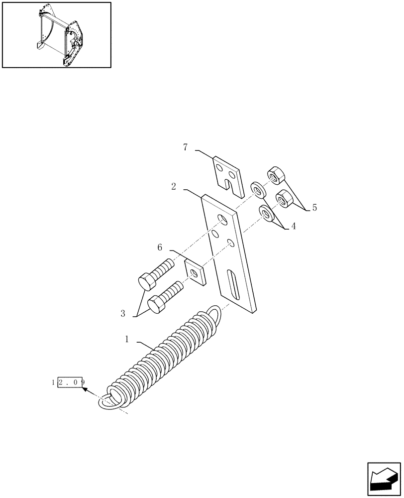 Схема запчастей Case IH RBX341 - (12.11[01]) - BRAKE SPRING (12) - MAIN FRAME