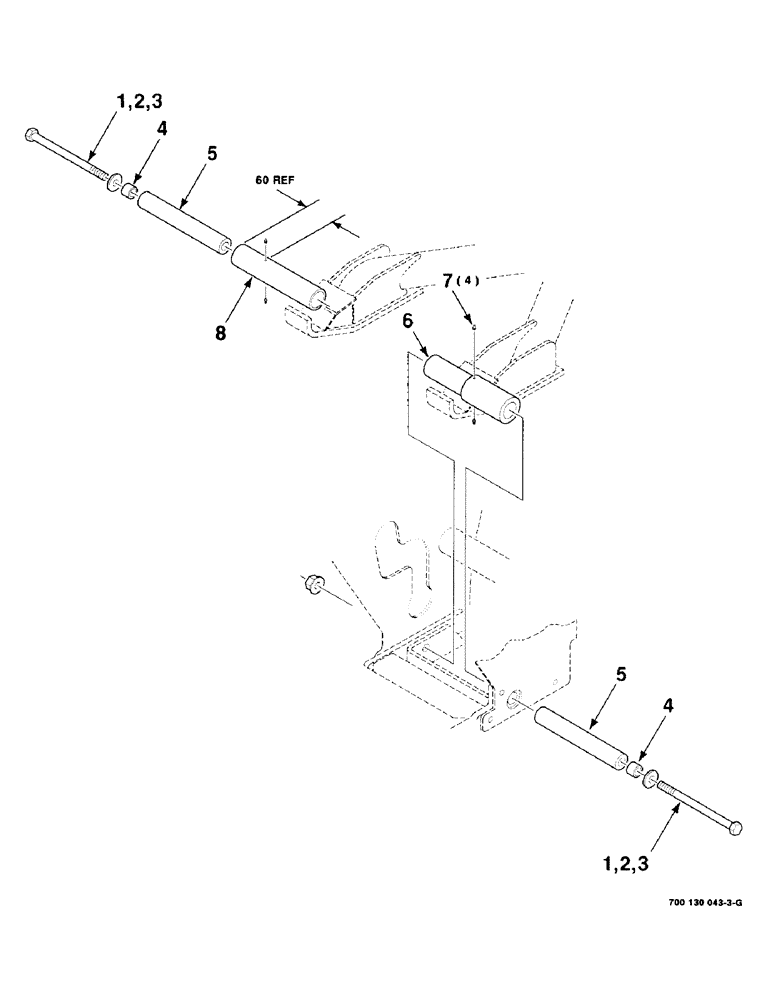 Схема запчастей Case IH 8850 - (7-18) - ATTACHMENT BUSHING ASSEMBLY (58) - ATTACHMENTS/HEADERS