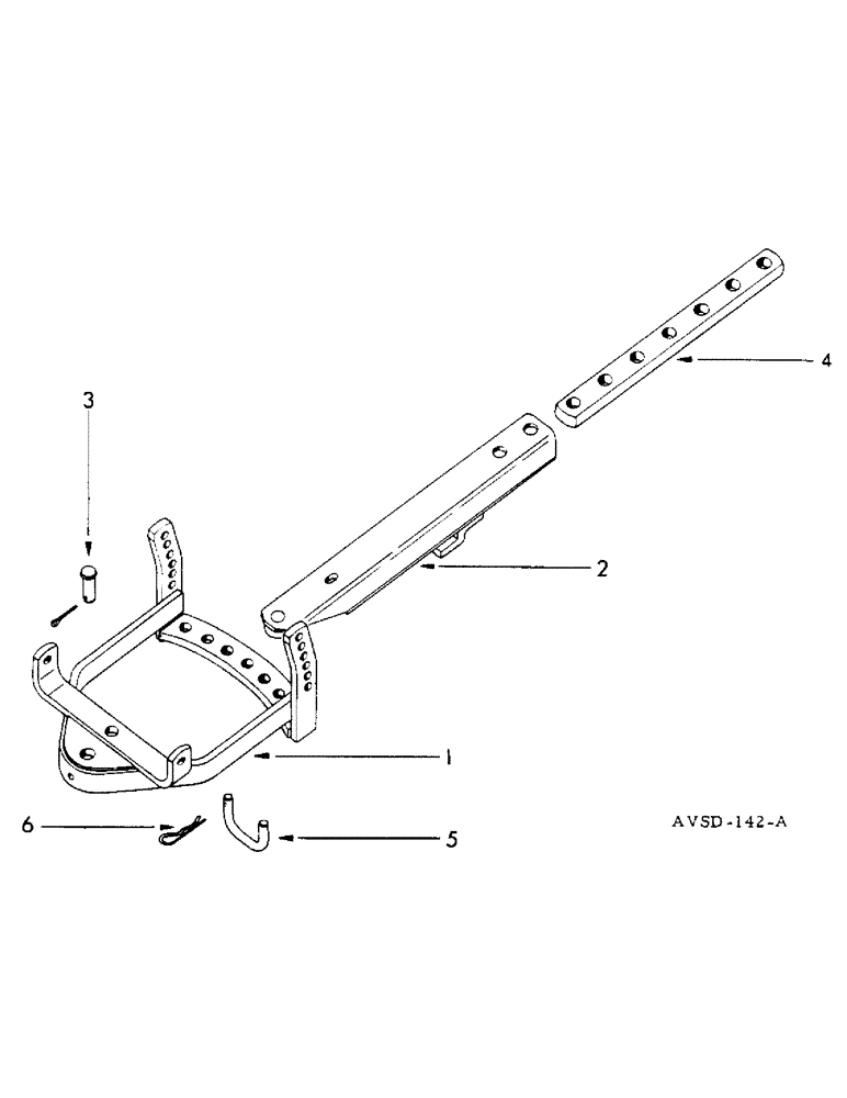 Схема запчастей Case IH FU-267D - (159) - SWINGING DRAWBAR, STANDARD EQUIPMENT FOR FARMALL F-267 D (09) - CHASSIS