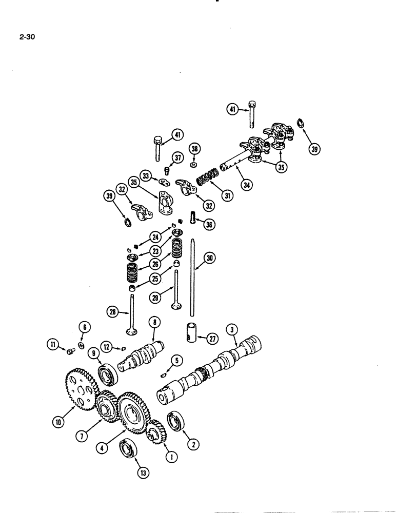 Схема запчастей Case IH 1140 - (2-30) - CAMSHAFTS AND TIMING GEARS, 1140 TRACTOR (02) - ENGINE