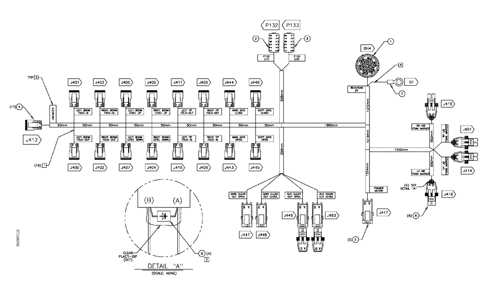 Схема запчастей Case IH FLX810 - (13-013) - HARNESS, BOOM, GATE CONTROL (06) - ELECTRICAL