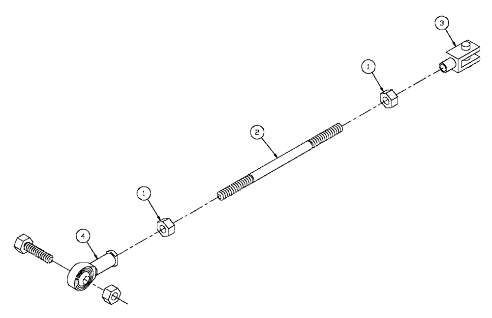 Схема запчастей Case IH FLX4375 - (02-009) - THROTTLE LINKAGE ROD (01) - ENGINE