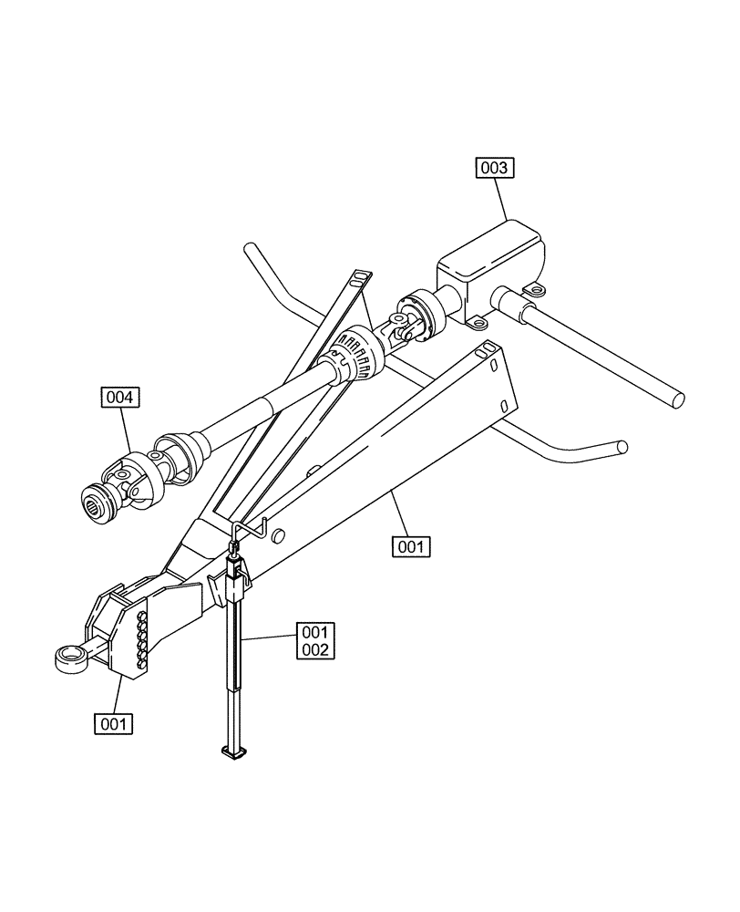 Схема запчастей Case IH RBX451 - (INDEX[1]) - PICTORIAL INDEX, PTO, JACK, HITCH & GEARBOX, FIG.001 -004 (00) - GENERAL & PICTORIAL INDEX