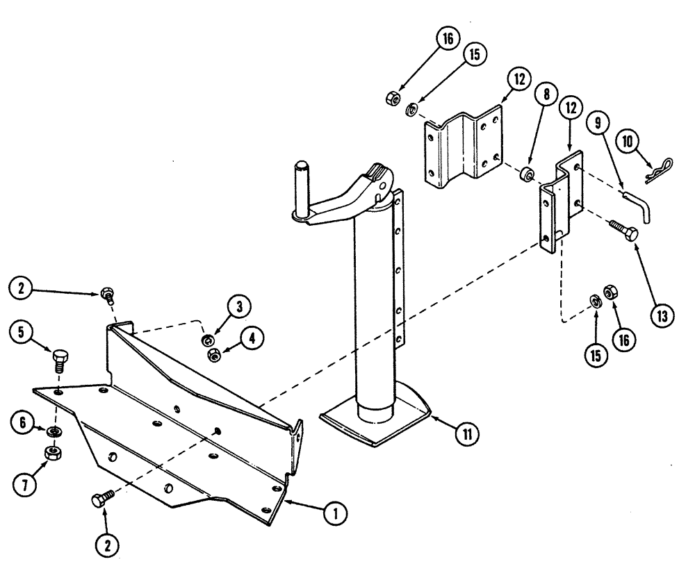 Схема запчастей Case IH 5300 - (9-006) - HITCH JACK (09) - CHASSIS