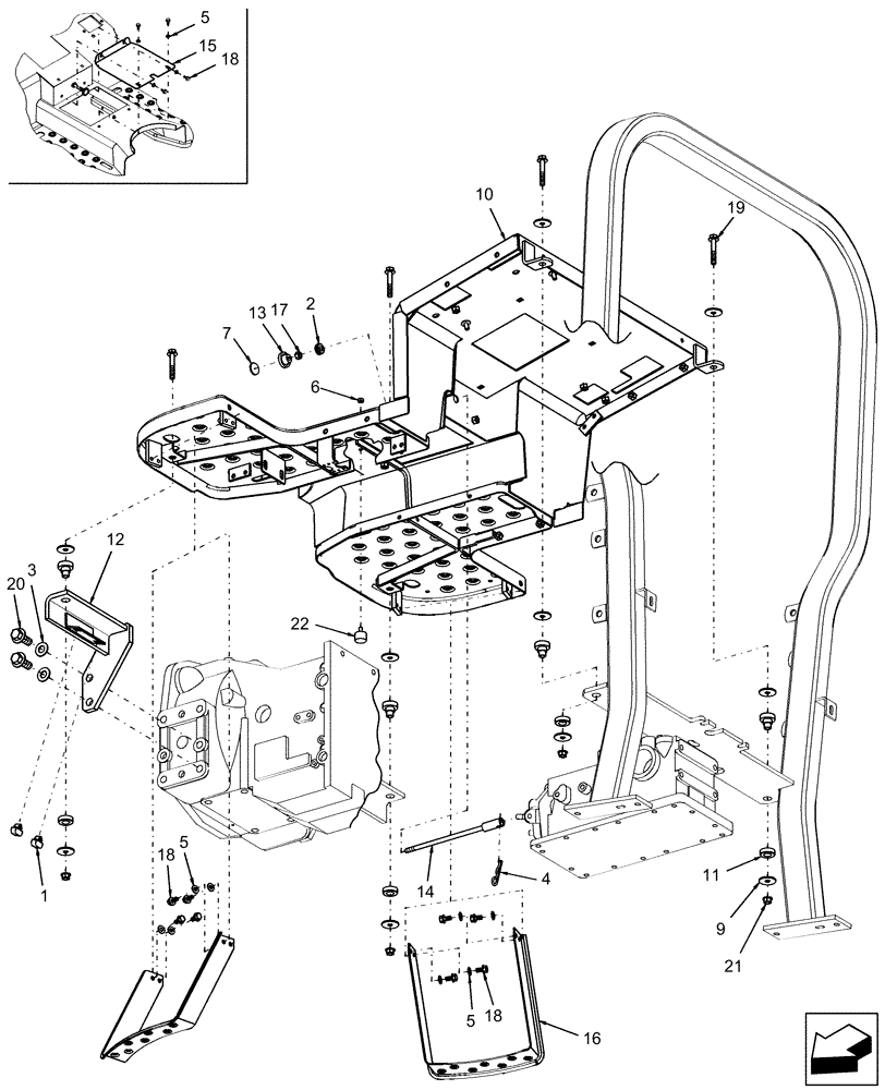 Схема запчастей Case IH DX40 - (10.06) - PLATFORM (10) - OPERATORS PLATFORM/CAB