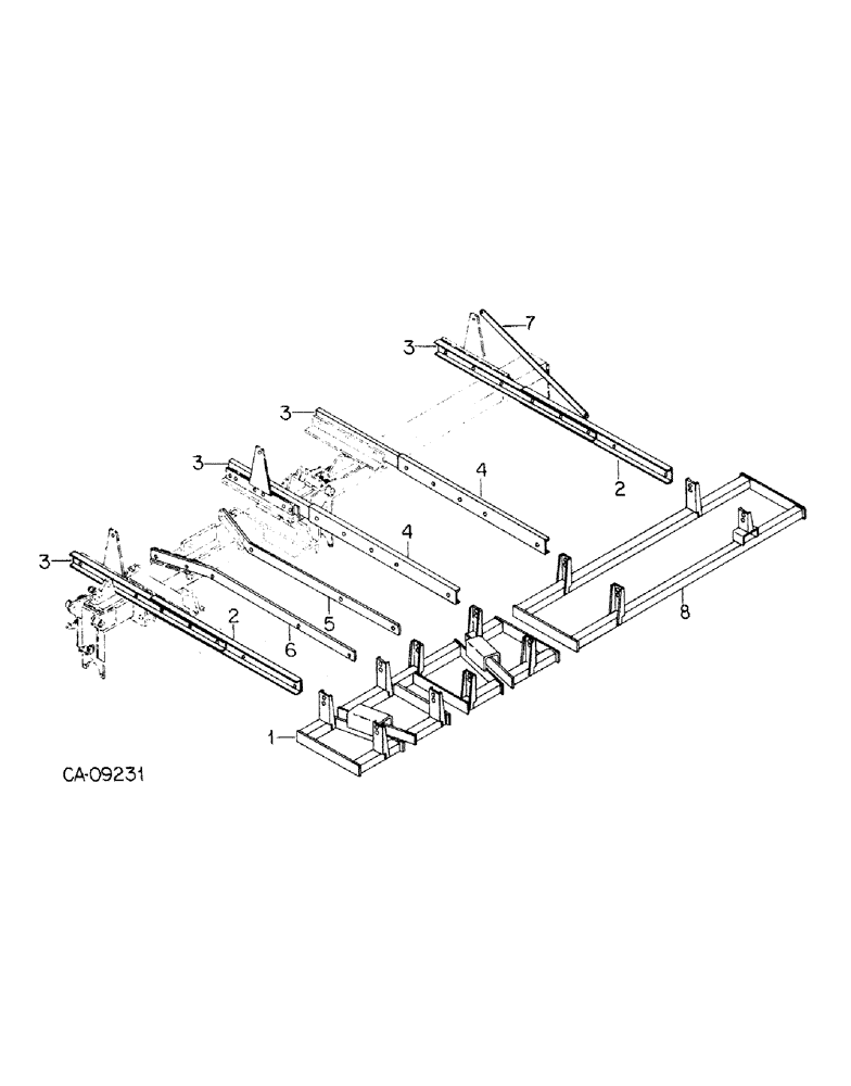 Схема запчастей Case IH 568 - (B-18) - TOOLING EQUIPMENT FRAME AND WING FRAME, 6 ROW 