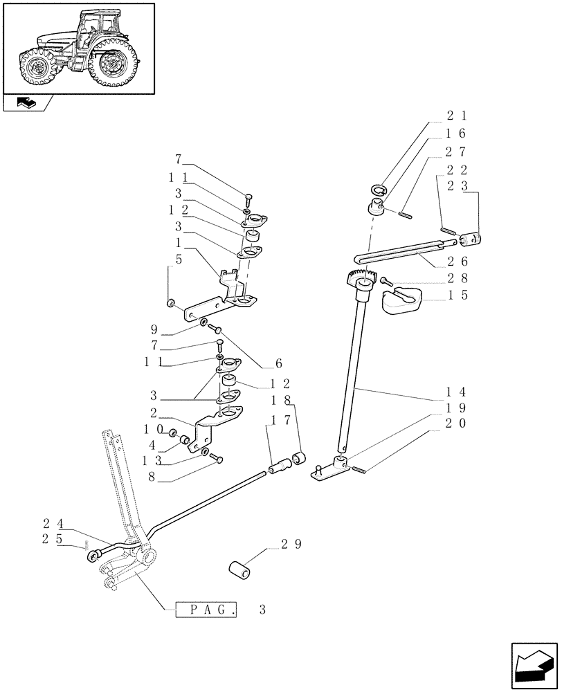 Схема запчастей Case IH FARMALL 95U - (1.96.1[05]) - LIFT EXTERNAL CONTROLS - LEVERS & SUPPORT - L/CAB (10) - OPERATORS PLATFORM/CAB