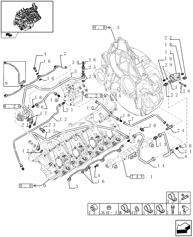 Схема запчастей Case IH FVAE2884X B200 - (0.20.3[02]) - FUEL LINES & RELATED PARTS (504115133) 