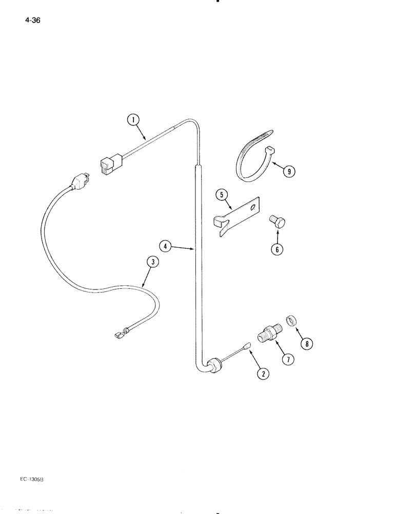 Схема запчастей Case IH 595 - (4-36) - MFD CONTROL CABLE (04) - ELECTRICAL SYSTEMS