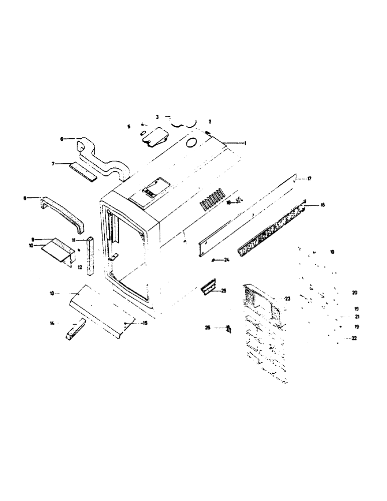 Схема запчастей Case IH 654 - (232) - ENGINE HOOD (09) - CHASSIS