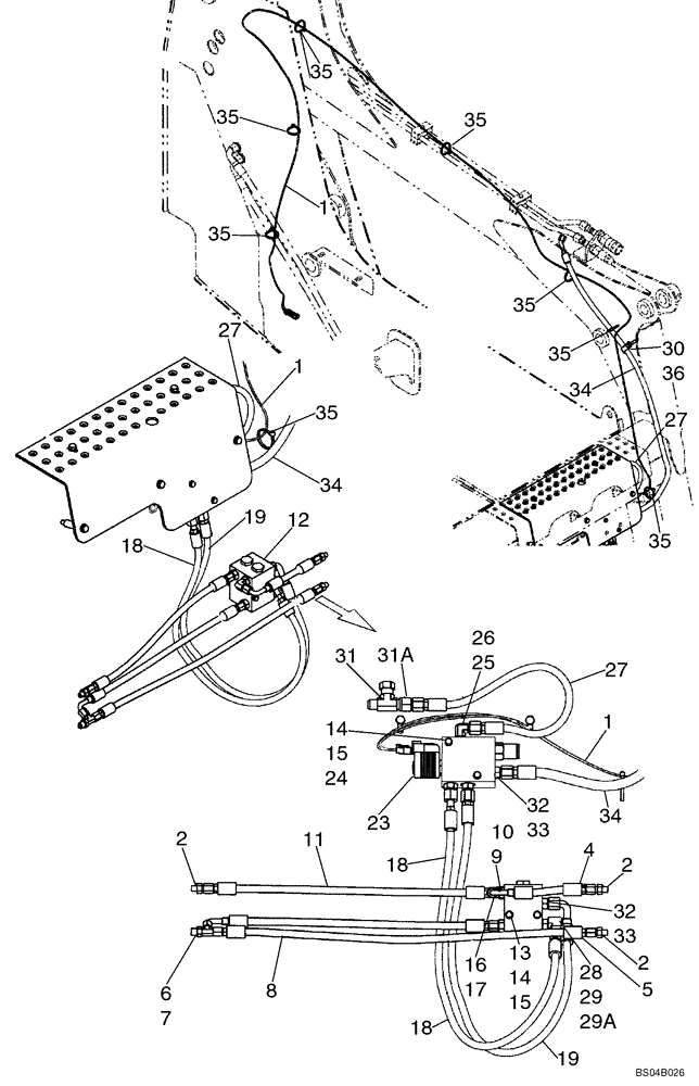 Схема запчастей Case IH 435 - (08-07) - HYDRAULICS - COUPLER SYSTEM, IF USED (08) - HYDRAULICS