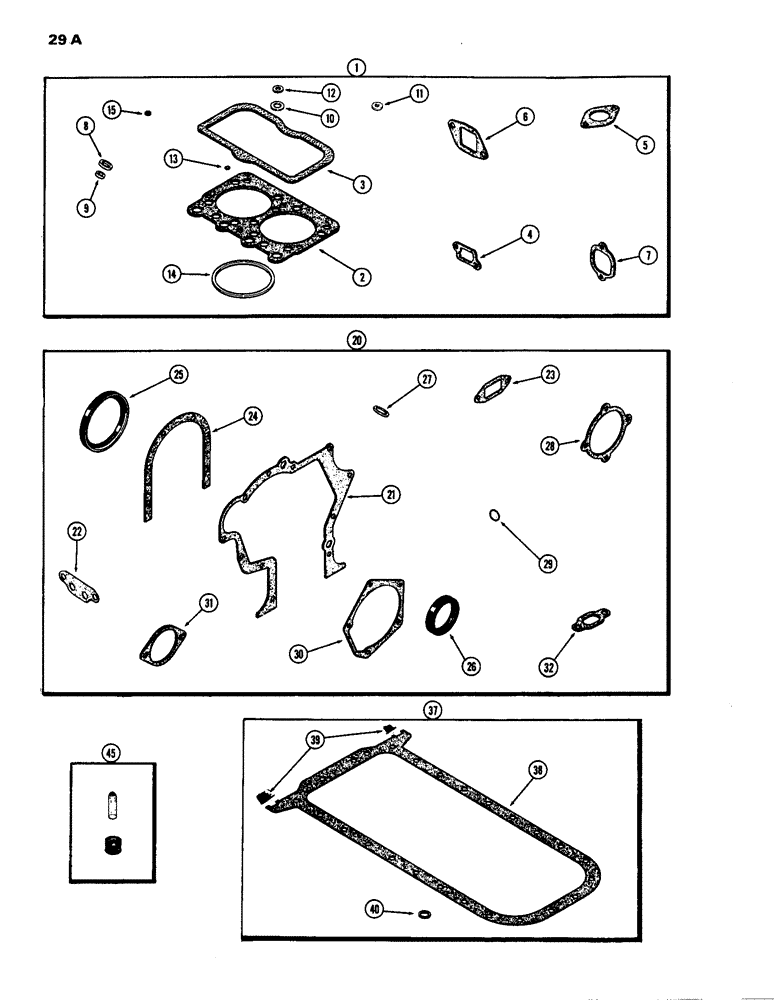 Схема запчастей Case IH 770 - (029A) - ENGINE GASKET KITS, (267B) DIESEL ENGINE, USED PRIOR TO ENGINE SERIAL NUMBER 2323001 (02) - ENGINE